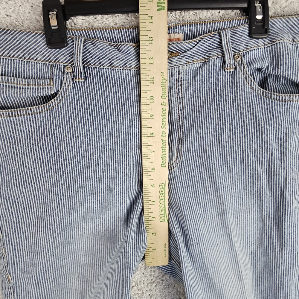 Vintage Y2K Railroad Hickory Stripe Faded Glory Stretch Capri Pants Missy Sz 16 - Picture 4 of 13